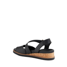 Load image into Gallery viewer, Ziera Vamsy Black-Black Adjustable Wedge Sandal