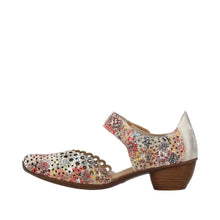 Load image into Gallery viewer, Rieker 43753-91 Beige-Multi Heeled Adjustable Sandal