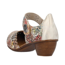 Load image into Gallery viewer, Rieker 43753-91 Beige-Multi Heeled Adjustable Sandal