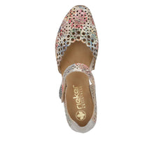 Load image into Gallery viewer, Rieker 43753-91 Beige-Multi Heeled Adjustable Sandal