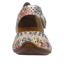 Load image into Gallery viewer, Rieker 43753-91 Beige-Multi Heeled Adjustable Sandal