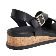 Load image into Gallery viewer, Ziera Vamsy Black-Black Adjustable Wedge Sandal