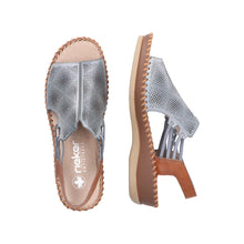 Load image into Gallery viewer, Rieker 61359-14 White Denim Adjustable Sandal