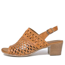 Load image into Gallery viewer, Cabello Antas Tan Heeled Adjustable Sandal
