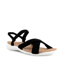Load image into Gallery viewer, Arcopedico Tulum Black Adjustable Flat Sandal