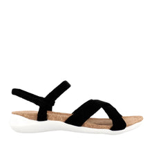 Load image into Gallery viewer, Arcopedico Tulum Black Adjustable Flat Sandal