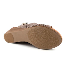 Load image into Gallery viewer, Cabello Angela Taupe Adjustable Wedge Sandal