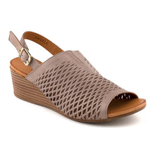 Load image into Gallery viewer, Cabello Angela Taupe Adjustable Wedge Sandal