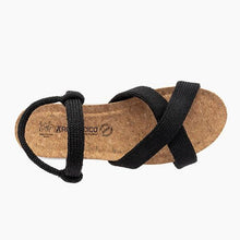 Load image into Gallery viewer, Arcopedico Tulum Black Adjustable Flat Sandal