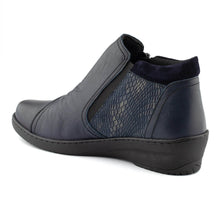 Load image into Gallery viewer, Cabello Cp462-18 Navy Combo Side Zip Ankle Boot