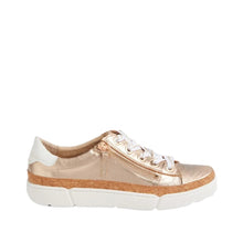 Load image into Gallery viewer, Django And Juliette Torayne Champagne Side Zip Sneaker