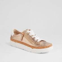 Load image into Gallery viewer, Django And Juliette Torayne Champagne Side Zip Sneaker