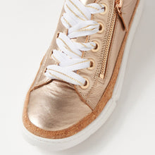 Load image into Gallery viewer, Django And Juliette Torayne Champagne Side Zip Sneaker