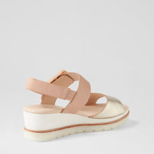 Load image into Gallery viewer, Django And Juliette Wacie Pale Gold-nude Adjustable Wedge Sandal