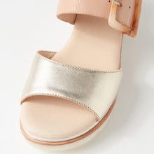 Load image into Gallery viewer, Django And Juliette Wacie Pale Gold-nude Adjustable Wedge Sandal