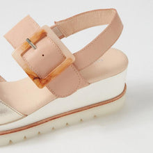 Load image into Gallery viewer, Django And Juliette Wacie Pale Gold-nude Adjustable Wedge Sandal
