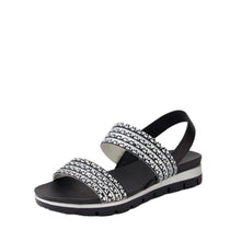 Load image into Gallery viewer, Django and Juliette Lellies Black - Black Shine Adjustable Sandal