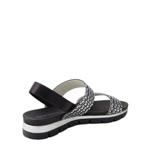 Load image into Gallery viewer, Django and Juliette Lellies Black - Black Shine Adjustable Sandal