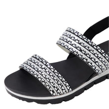 Load image into Gallery viewer, Django and Juliette Lellies Black - Black Shine Adjustable Sandal
