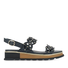 Load image into Gallery viewer, Django and Juliette Carola Navy Leather Adjustable Sandal