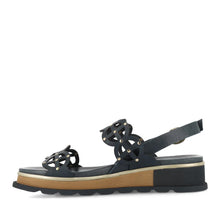 Load image into Gallery viewer, Django and Juliette Carola Navy Leather Adjustable Sandal