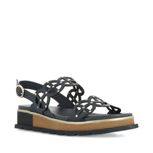 Load image into Gallery viewer, Django and Juliette Carola Navy Leather Adjustable Sandal