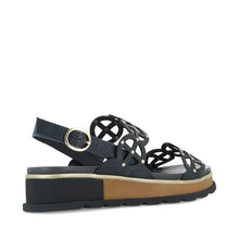 Load image into Gallery viewer, Django and Juliette Carola Navy Leather Adjustable Sandal