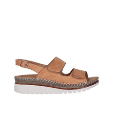 Load image into Gallery viewer, Cabello Dulcy Tan Adjustable Wedge Sandal