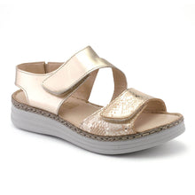 Load image into Gallery viewer, Cabello Rhonda Gold Womens Shoes Wedge Sandal