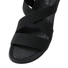 Load image into Gallery viewer, Supersoft By Diana Ferrari Ellie Black-black Leather Adjustable Sandal