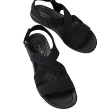 Load image into Gallery viewer, Supersoft By Diana Ferrari Ellie Black-black Leather Adjustable Sandal