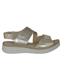 Load image into Gallery viewer, Cabello Rhonda Gold Womens Shoes Wedge Sandal