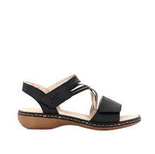 Load image into Gallery viewer, Rieker 65964-00 Black Adjustable Sandal