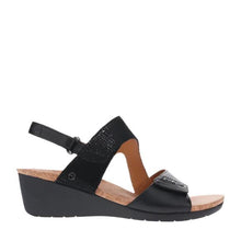 Load image into Gallery viewer, Revere Grenada Black/black Lizard Womens Shoes Adjustable Sandal