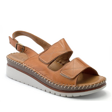 Load image into Gallery viewer, Cabello Dulcy Tan Adjustable Wedge Sandal