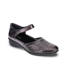 Load image into Gallery viewer, Revere Osaka Gunmetal Lazer Wide Mary Jane Shoe