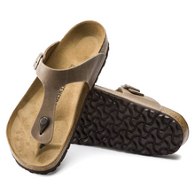 Load image into Gallery viewer, Birkenstock Gizeh Orthotic Slide Tabacco Brown Oiled Leather