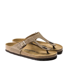 Load image into Gallery viewer, Birkenstock Gizeh Orthotic Slide Tabacco Brown Oiled Leather