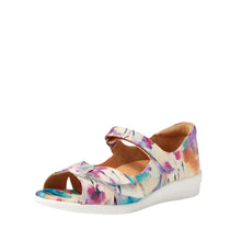 Load image into Gallery viewer, Ziera Disco W Pansy Print Leather Adjustable Leather Sandal
