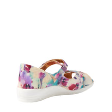 Load image into Gallery viewer, Ziera Disco W Pansy Print Leather Adjustable Leather Sandal