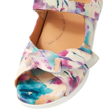 Load image into Gallery viewer, Ziera Disco W Pansy Print Leather Adjustable Leather Sandal