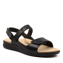 Load image into Gallery viewer, Ziera Benji W Black/black Leather Adjustable Sandal