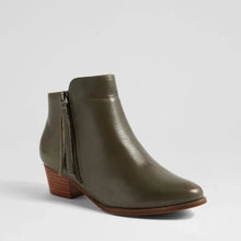 Load image into Gallery viewer, Ziera Vendas Xf Olive Leather Side Zip Ankle Boot