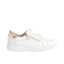 Load image into Gallery viewer, Ziera Aire XF White-pale Gold Patent Leather Side Zip Sneaker