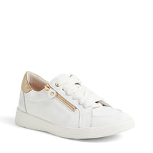 Load image into Gallery viewer, Ziera Aire XF White-pale Gold Patent Leather Side Zip Sneaker