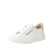 Load image into Gallery viewer, Ziera Aire XF White-pale Gold Patent Leather Side Zip Sneaker