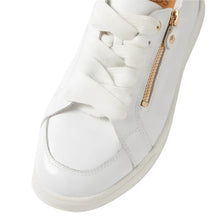 Load image into Gallery viewer, Ziera Aire XF White-pale Gold Patent Leather Side Zip Sneaker
