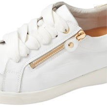Load image into Gallery viewer, Ziera Aire XF White-pale Gold Patent Leather Side Zip Sneaker