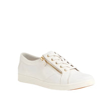 Load image into Gallery viewer, Ziera Denes Xf White-white Leather Side Zip Sneaker