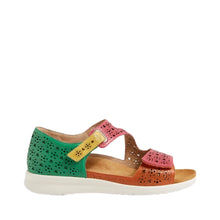 Load image into Gallery viewer, Ziera Bizza Xw Bright Multi Leather Adjustable Flat Sandal